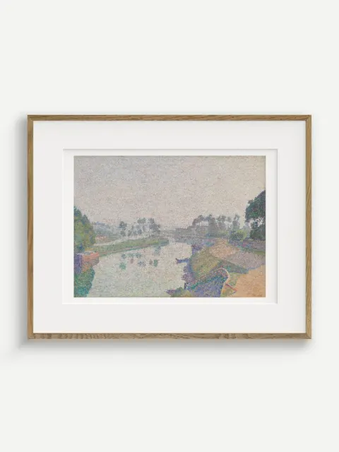 Breh rieky Oise za úsvitu, Louis Hayet, 1888